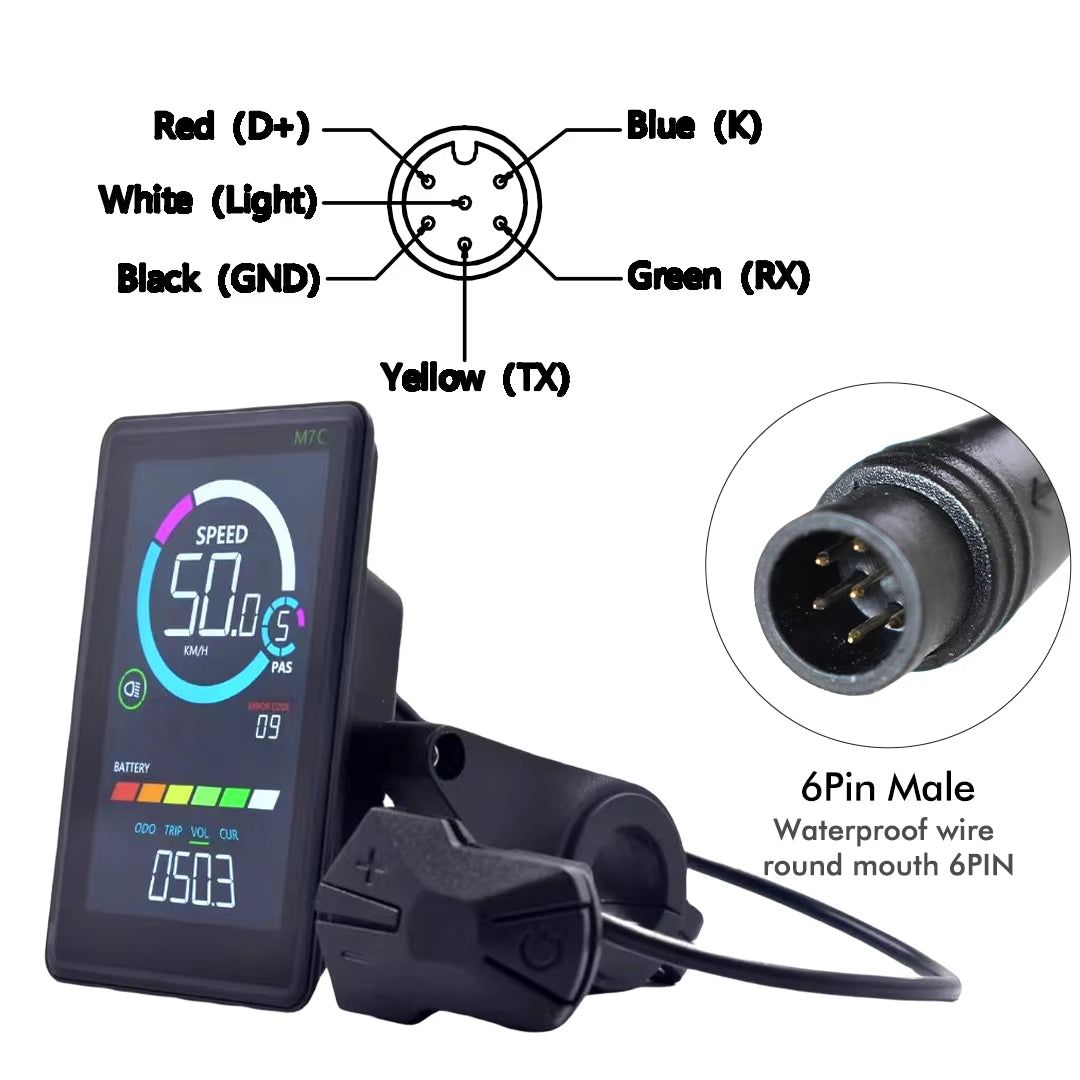  E-Bike LCD Colourful Display Meter USB Port