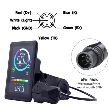  E-Bike LCD Colourful Display Meter USB Port