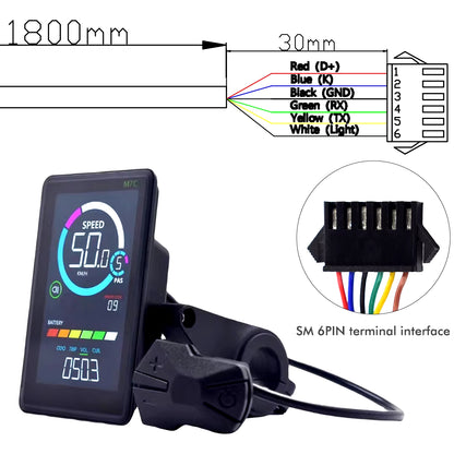  E-Bike LCD Colourful Display Meter USB Port