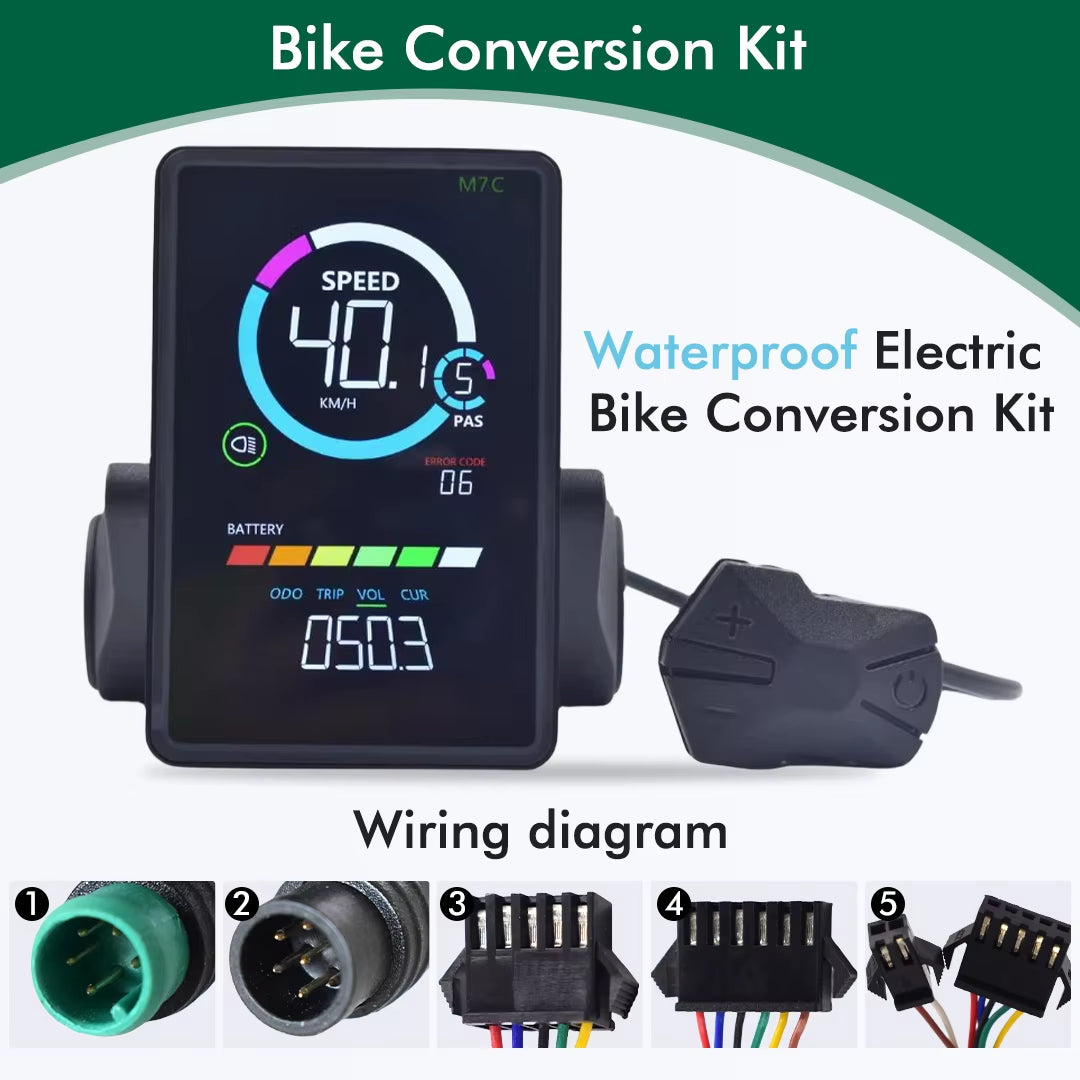  E-Bike LCD Colourful Display Meter USB Port