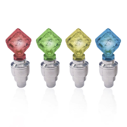 Dice New Style LED Set Waterproof Wheel Tire Valve Cap 