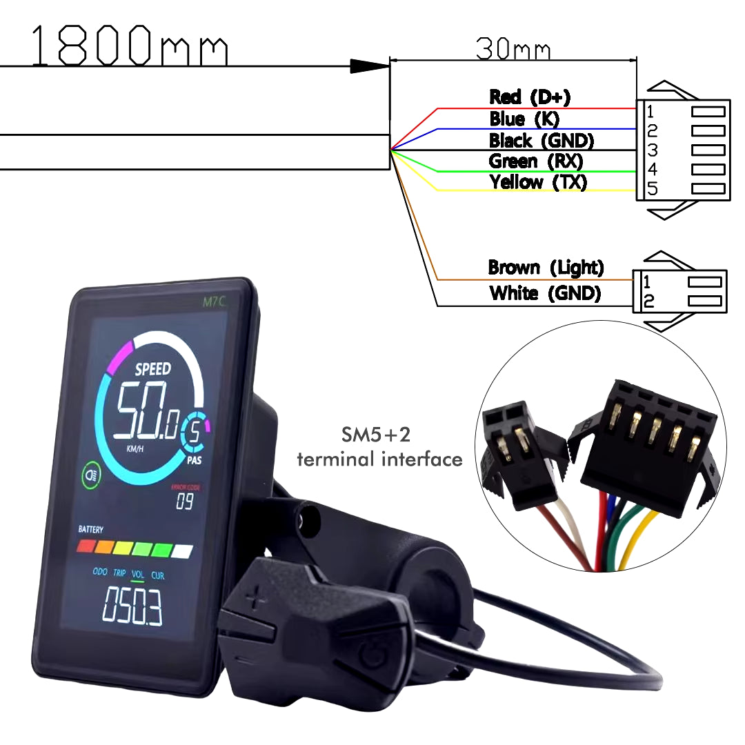  E-Bike LCD Colourful Display Meter USB Port