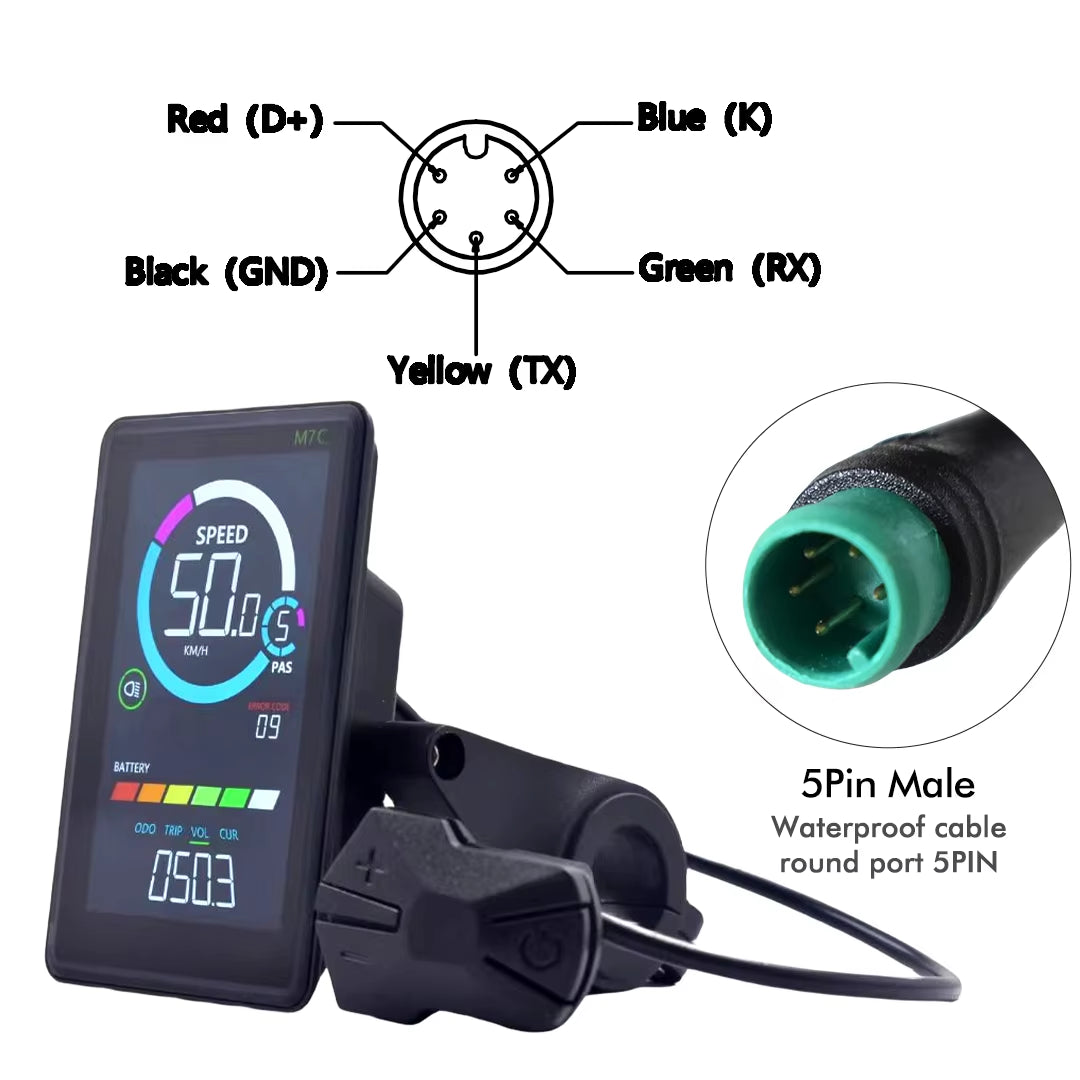  E-Bike LCD Colourful Display Meter USB Port